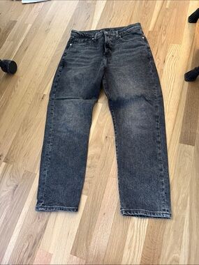 Banana Republic Women's Black Washed Straight-Leg Jeans